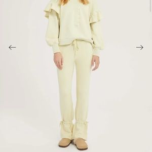 Something Navy Henley Ruffle Set green